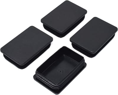 Store_7 - vierkante buispluggen - lamellenpluggen - eenvoudig te monteren - zwart - wanddikte 1,5-4,5 mm - geschikt voor hardhout en laminaat - 4 s...