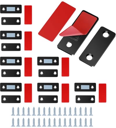JHUBERS- Deurmagneten 8 Stuks - Ultrathin Ontwerp - Roestvrij Staal - Zelfklevende Magneetsnappers - Sterke Magnetische Kracht - Eenvoudige Installatie - Kastsluitingen