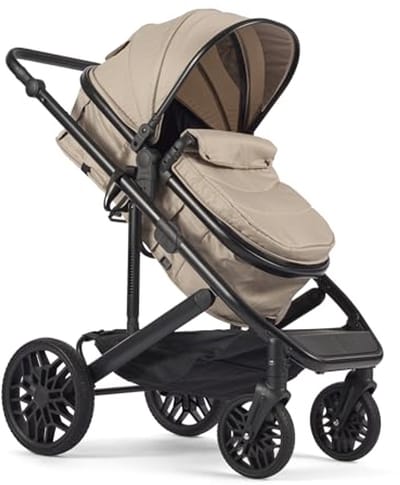 Opvouwbare Kinderwagen met Reiswieg, 5-Punts Harnas en Verstelbare Zitting