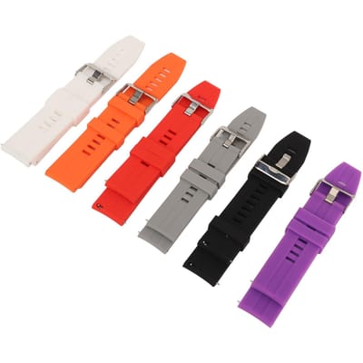 6 PCS Bracelets de Montre Connectée pour Hommes Femmes Silicone 22mm Bracelets de Montre de Rechange à Libération Rapide pour GT2 GT3 Noir Blanc Gris red