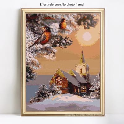 Peinture au Diamant 5D DIY Animal Oiseau Et Fleur Perçage Complet Diamant Rond Broderie Point de Croix 20X30CM beige