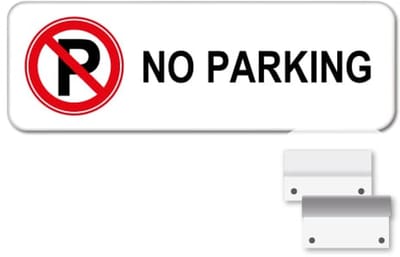 No parking bord - Weerbestendig Aluminium - 40x15 cm - Bevestiging: Met muur-/ wandmontage beugels