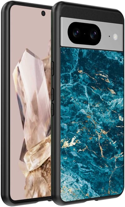 Geschikt voor Google Pixel 8 Pro Telefoonhoesje met marmer opdruk - TPU backcover case blue marble design - Blauw - Smartphonica geschikt voor Google Pixel 8 Pro