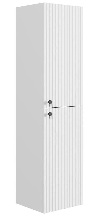 Badplaats Badkamerkast Saros 35 x 32 x 140 cm – Hoogglans Wit – Hangende Kolomkast met 2 Deuren