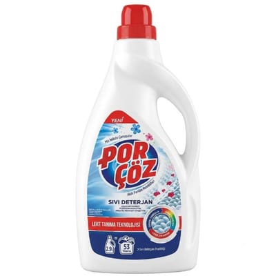 Por Çöz Vloeibaar Wasmiddel Witten & Kleuren 2915ml – 53 Wasbeurten – Vlekherkenning Technologie