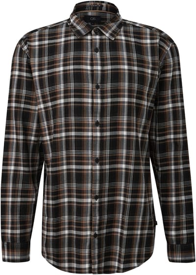 Overhemd met lange mouwen in flanel met splitmanchetten QS