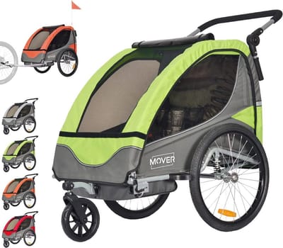 Fietsaanhanger voor Kinderen met Veiligheidsfuncties - 2-zits, Anti-wikkeling en Inklapbaar
