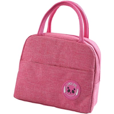 Sac Isotherme Portable 6L Sac à Déjeuner Fourre-tout Sac à Main Isotherme Réutilisable Imperméable Grande Capacité Anti-fuite pour rose vif