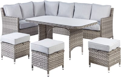 LACONA - Loungeset 9-zits - Taupe - Kunstrotan