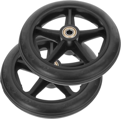 Rolstoelwielen Vervangend Set - Voorwielen Rubber - Soepele Verplaatsing - Duurzaam Materiaalmix - 6 Inch - Zwart