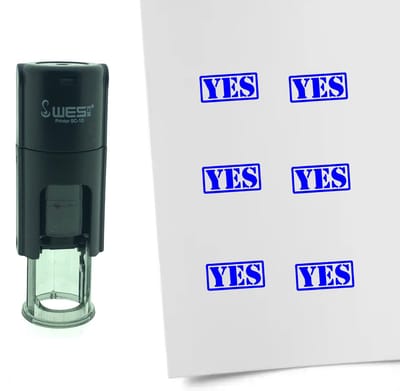 CombiCraft Stempel YES 10mm rond - Blauwe inkt