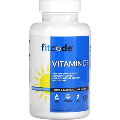 fitcode, vitamine D3, 5 000 UI, 120 gélules molles