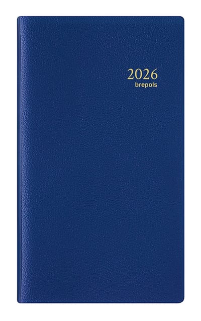 Brepols agenda 2026 - PLAN-O-RAMA [0.604] - GENOVA - 1 maand op 2 pagina's - Maandoverzicht - Blauw - 9.2 x 16 cm