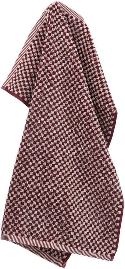 Bunzlau Castle | Keukendoek Kleine Ruit Burgundy GOTS