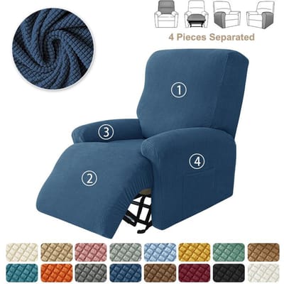 4 Stuks Split Relaxfauteuilhoes voor Woonkamer Relaxstoelhoes Jacquard Fauteuilhoezen Stretch Bankhoezen 1-Zits