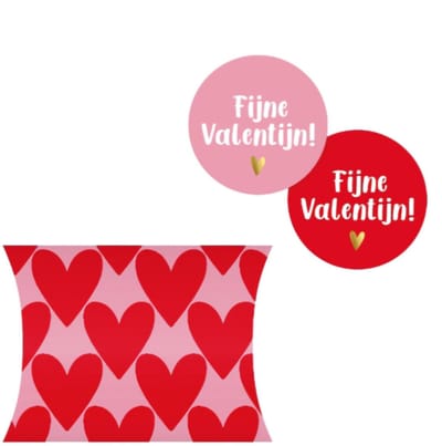 2x Gondeldoosje met 2 stickers - liefde - valentijn - VALENTIJNSDAG - hartjes XL - cadeauzakje - leuk inpakken - valentijnsdag - kusjesdag Kijk goed naar het formaat in de productomschrijving