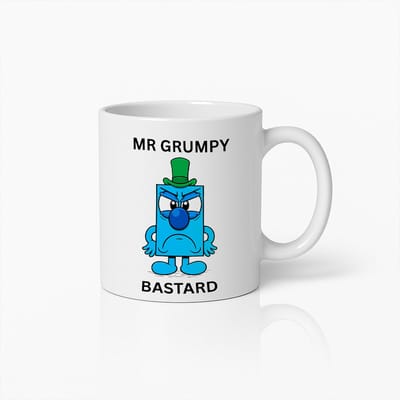 Grappige "Mr Grumpy Bastard" Cartoon Mok – Humoristisch Cadeau voor Vrienden en Familie
