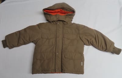Jas - Winterjas - Jongens - Bruin / oranje - Effen - 18 maand 86