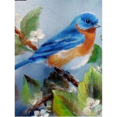 Diamant broderie fleurs et oiseaux 5D diamant peinture point de croix 20X30CM gray