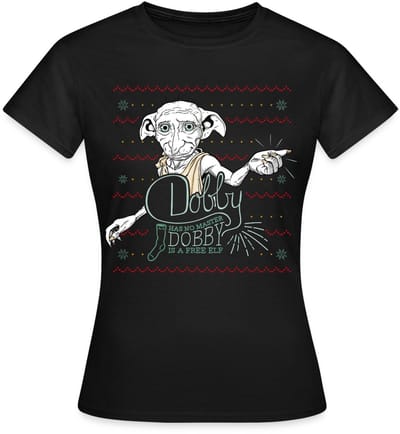 Harry Potter Dobby Lelijk Kerstmis T-Shirt Dames