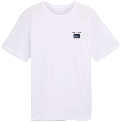 Tom Tailor - Basic T-shirt in gemêleerde look - Maat XXXL - White