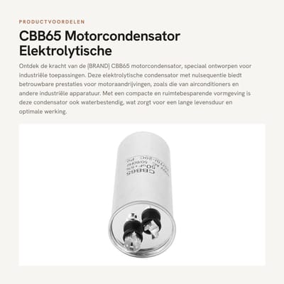 Dailygoods - CBB65 Motorcondensator - Elektrolytische Condensator - Ruimtebesparend en Waterbestendig - 450V 50UF - Geschikt voor Industriële Apparatu...