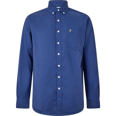 Farah Heren Boxworth Normaal Formeel Overhemd (Middenblauw)