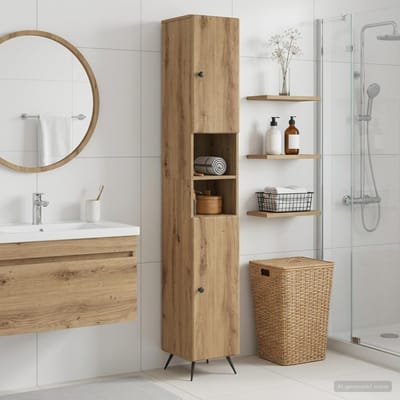 vidaXL - Badkamerkast - met - Open - Plank - BREDA - Artisanaal - eiken