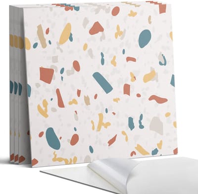 Coloray Wandpanelen Zelfklevend - Abstract patroon met vormen Zelfklevende Wandpanelen - 50 cm x 50 cm - Wit Wandpaneel PVC - 4 stuks - Texturen Wandpanelen Zelfklevend - Wandbord Keuken - Wandpaneel Badkamer