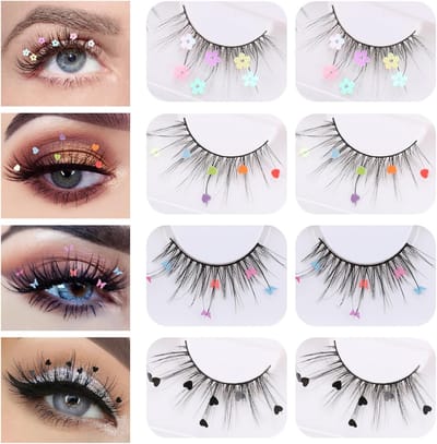 Eyelashes Kit - 4 Pairs - 7D Sequins - Reusable Natural Loonip Lashes - Handmade Soft Eyelashes voor DIY Makeup - Eyelashes Extension - Easy to Apply or Remove