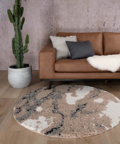 Rond vloerkleed marmer - Marble Artisan beige 80