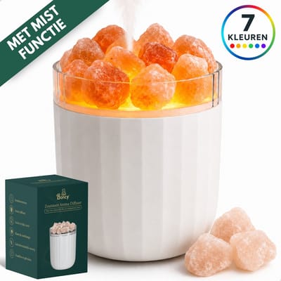Boncy® Himalaya Zoutlamp - Zoutsteen Nachtlampje met 7 Licht-opties - Zoutlampje Himalayazout Inclusief Mistfunctie - Zoutlampen - USB Oplaadbaar - Aroma Diffuser - Luchtbevochtiger Aromadiffusers - Aromatherapie
