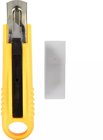 Benson Veiligheidsmes met automatische terugtrekking en 3 reservemessen - Compact en gebruiksvriendelijk ontwerp
