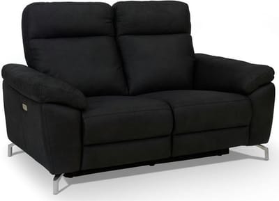 Bank 2-Zits - Zwart Stof - Zithoogte 46cm - Selesta - Giga Meubel