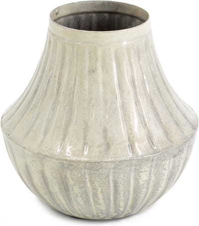 HomeBound by KY | Vaasje metaal white marble | vaasje | 7x14x14cm