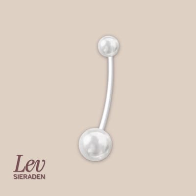Lev Sieraden - 1.6x38mm zwangerschaps piercing - Pearly cream - UV acryl piercing - PTFE/Bioplast/Bioflex