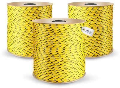 DQ-PP POLYPROPYLEEN Touw, 2 mm, 10 m, GEEL, Draagvermogen tot 82 kg Vlechtlijn Textieltouw Lijn Koord Touw Kunststof touw gevlochten