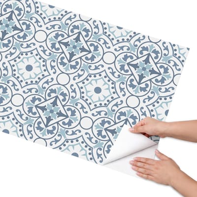 Coloray Meubel Wrap Folie - Wit Meubelfolie - 65x130 cm - Plakfolie Meubels Stijlvol mozaïek - Decoratiefolie Zelfklevend - Geometrische Meubelfolie - Meubelfolie Zelfklevend - Badkamer decoratie - Achtergronden en patronen
