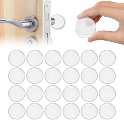 24 Stuks Transparante Siliconen Deurstoppers - Zelfklevende Wandbeschermers voor Meubels en Deuren, Diameter 4 cm, Ideaal voor Bescherming van Muren en Deurhandvatten