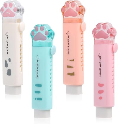 Schattige Kattenpootjes Wistbare Gum Set van 4 Stuks voor School en Kantoor met Frisse Geur