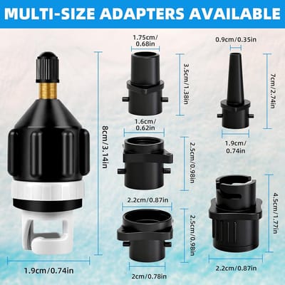 Universele SUP Pomp Adapter Set met 4 Opzetstukken voor Opblaasbare Boten en Boards