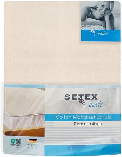 Molton matrasbeschermer 180 x 200 cm met hoekrubbers van 100% katoen in natuurlijke kleuren