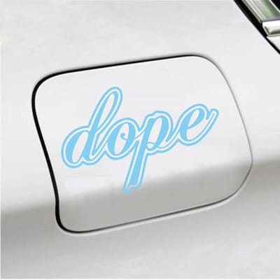 Bumpersticker - Dope - 9,7 X 14,8 - Licht Blauw