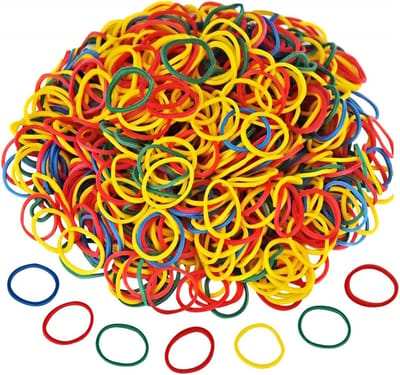 1000 Stuks Kleurige Rubber Bands voor Thuis, Kantoor en School - Stretch en Elastische Ringen voor Diverse Toepassingen