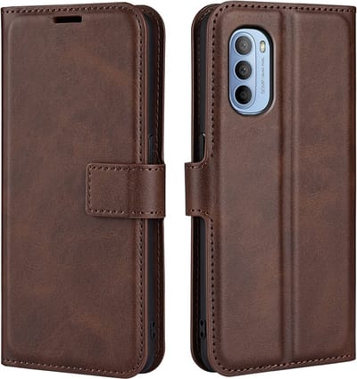 Coverup Hoesje - Geschikt voor Motorola Moto G31 / G41 Hoesje - Coverup Deluxe Book Case - Bruin