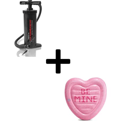 Intex Waterplezier Relaxset, Candy Heart Luchtbed Met Handpomp, Hartvormig Ontwerp, Vrolijke Kleuren, Voor Zwembad en Strand, Compleet, Roze