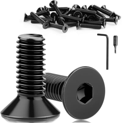 Set van 60 RVS Verzonken Schroeven M3 x 10 mm, DIN 7991/ISO 10642, Volledige Draad, Hexa Sockets, Duurzaam en Corrosiebestendig
