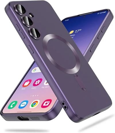 Casemania Hoesje Geschikt voor Samsung Galaxy S24 Plus - Paars - Matte Siliconen Back Cover - Geschikt voor MagSafe