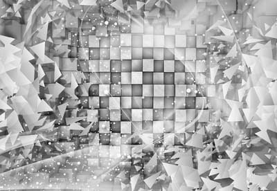 Fotobehang Abstract Modern Grey Silver | XL - 208cm x 146cm | 130g/m2 Vlies