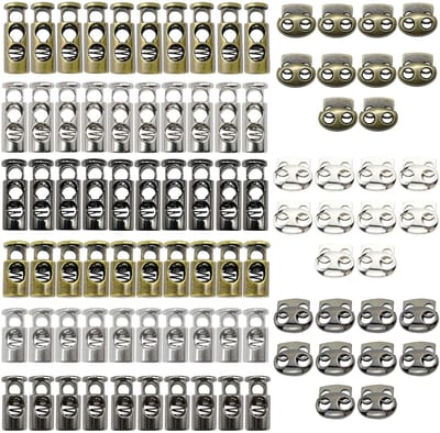 Store_9 - Koordsloten - Multifunctionele koordsluiting - 90 stuks - Duurzaam en stevig - Geschikt voor veters en kleding - Metalen sluitingen - Ide...